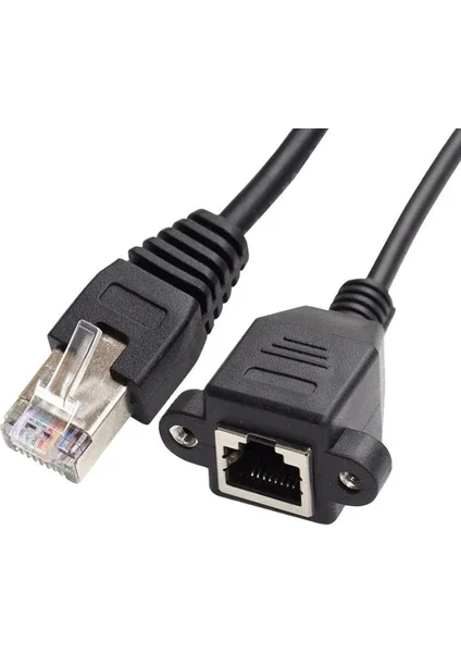 JustQuality 30CM Panel Tipi Montaj RJ45 Erkek To RJ45 Dişi Uzatma Lan Kablosu