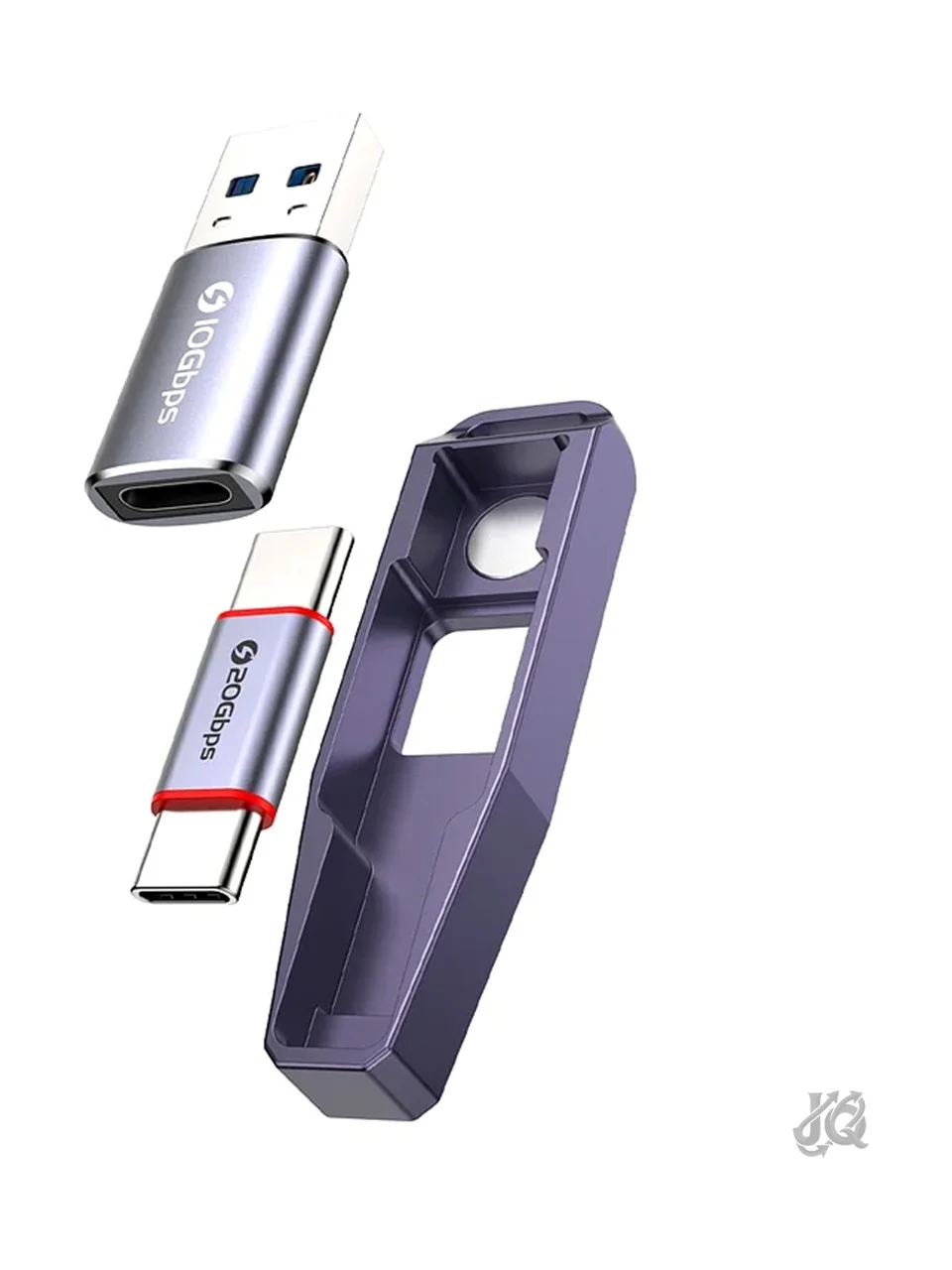 JEYI 2in1 Manyetik USB Otg 60W Şarj Destekli Adaptör Seti | 20GBPS Type-C & 10GBPS Usb-A Dönüştürücü