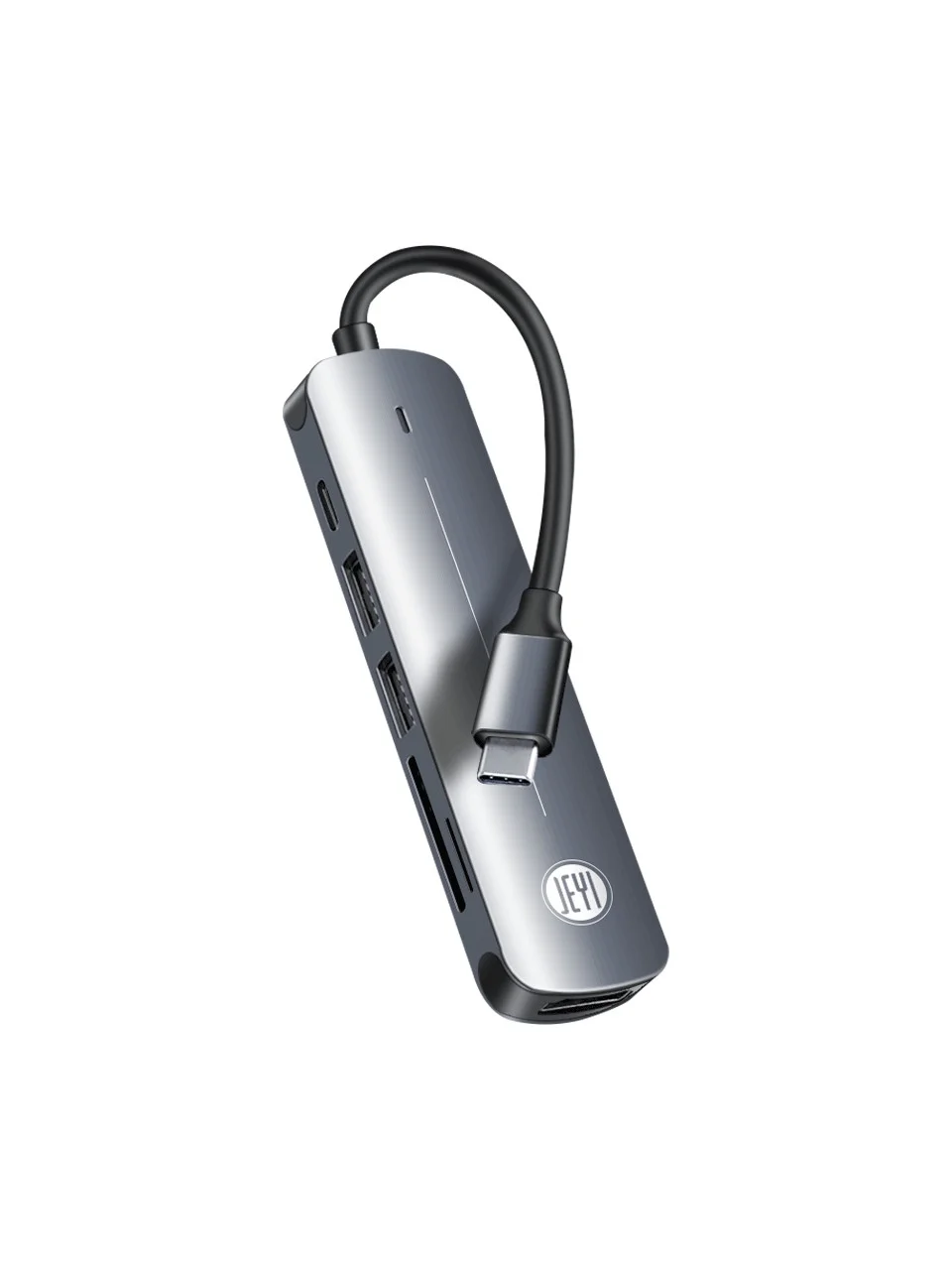 JEYI Type-C to (4K/60Hz UHD HDMI USB 3.0 USB 2.0 TF/MicroSD USB Type-C PD 60W) 6in1 HUB Dönüştürücü Çevirici Adaptör