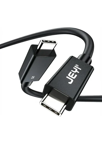 JEYI Thunderbolt 5 Usb-C Kablo | 80GBPS (120GBPS) Veri Aktarımı | 240W Pd 3.1 Hızlı Şarj | 16K/30Hz | 8K/60HzGörüntü | Esnek Tpe Yapı