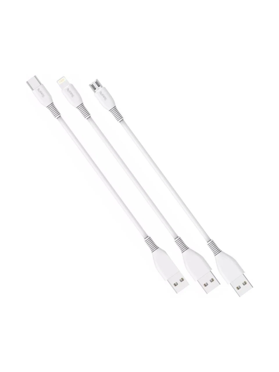 SooPii 3in1 Type-C, Microusb, Lightning 24CM Kısa Şarj Koblosu Seti