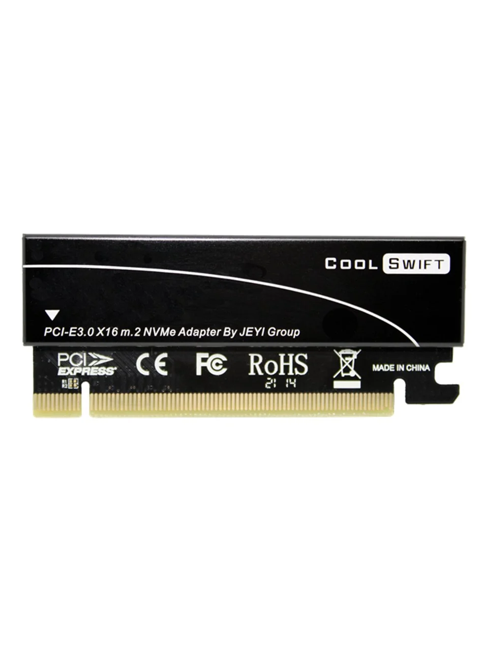 JEYI ColdSwift Black M.2 NVMe to PCIe 3.0 X16 – Alüminyum Heatsink’li SSD Adaptör Kartı